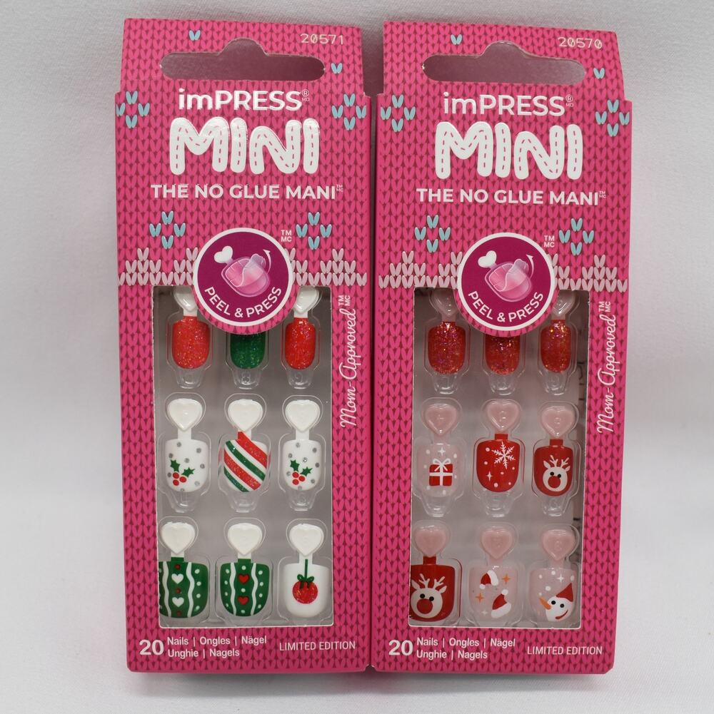 imPRESS Mini Girls Press On Nails Christmas Holiday Manicure Fake Nail Set (2)